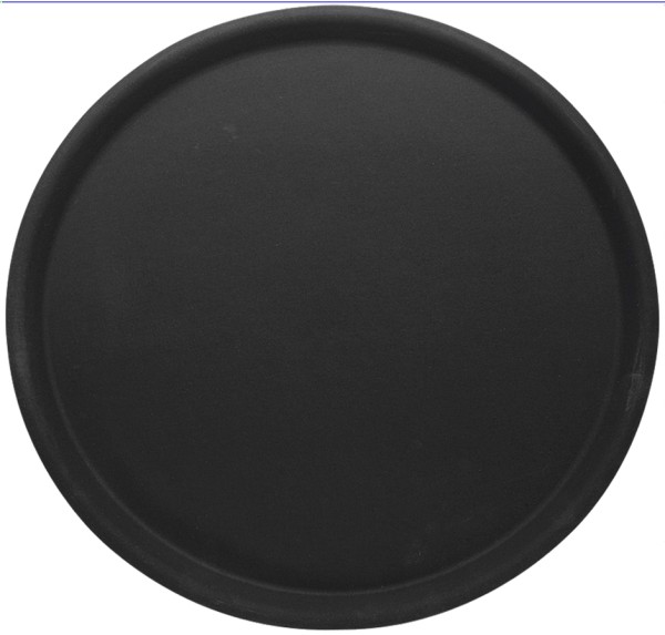 Tablett rund, rutschfest 32,0 cm-Hoehe 1,5 cm-schwarz