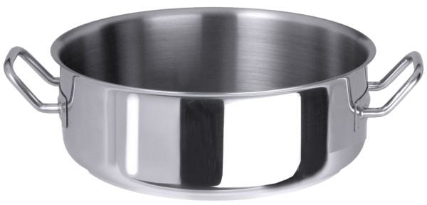 Bratentopf flach 24 cm-4,5Liter-Hoehe 12,0 cm-Boden 21,5 cm