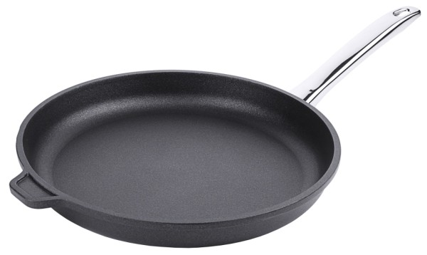 Aluminiumguss Pfanne 28 cm-Hoehe 3,0 cm-Boden 23,0 cm-Stiellaenge 20 cm
