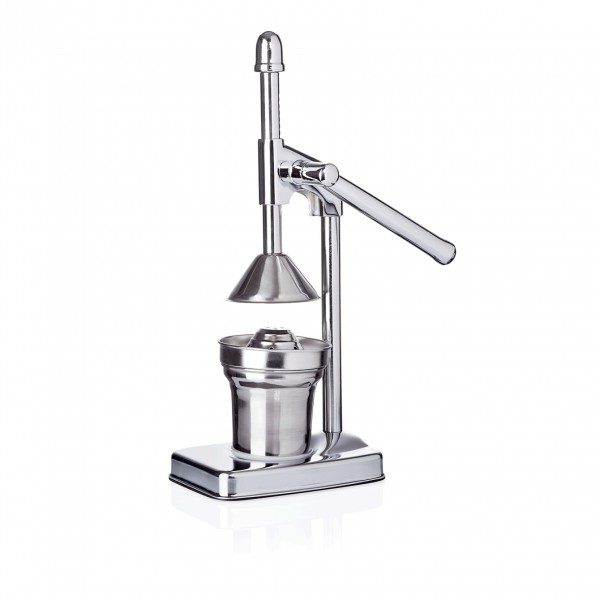 Hand-Zitruspresse mit Edelstahl Saftbecher verchromt