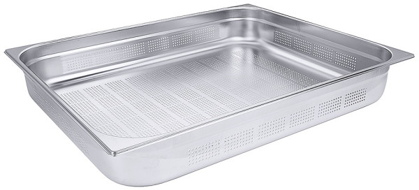 GN Behälter perforiert GN 2/1 - 100 mm - Maße 65,0 x 53,0 cm - Volumen 28,5 Liter