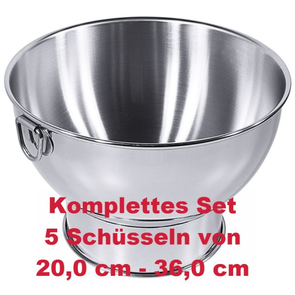 Anrührschüssel Set Ø innen von 20 cm - 36 cm - 5 Stk.