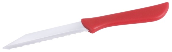 Kuechenmesser mit rotem Griff-Klingenlaenge 8,5 cm-Laenge 17,5 cm