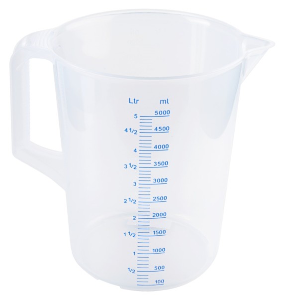 Messbecher Polypropylen-5,00 Liter-oben 20,0 cm-Hoehe 27,0 cm