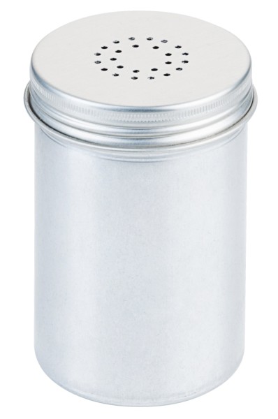 Pfefferstreuer Aluminium 6,5 cm-Hoehe 12,0 cm-Lochung 1 mm
