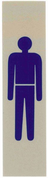 Hinweisschild-Masse 16 x 4 cm-HERR-GENTS (SYMBOL)