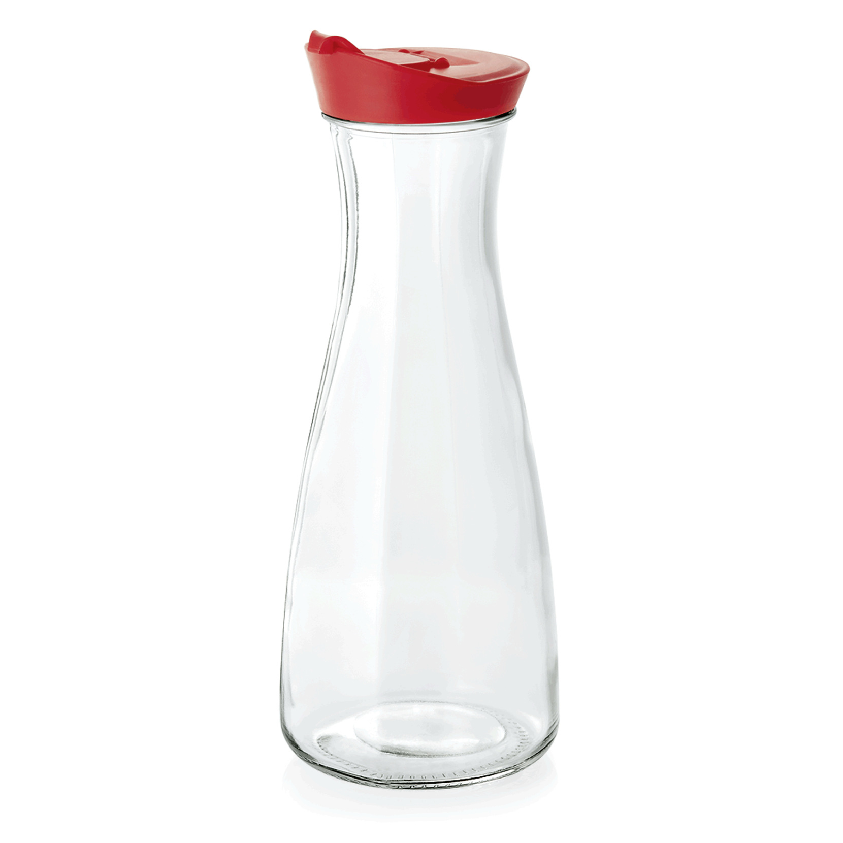 Karaffe mit Deckel, 1,00 ltr., rot, Glas Gastro