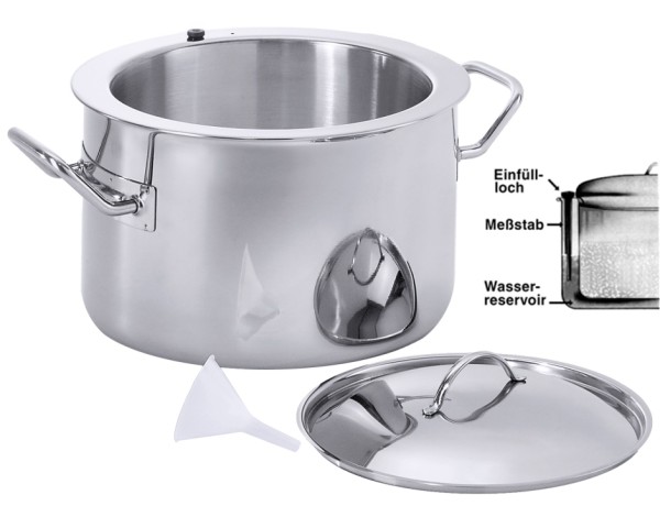 Simmertopf glaenzend innen 24 cm-Hoehe 18 cm-Boden 26 cm-Volumen 6,0 Liter