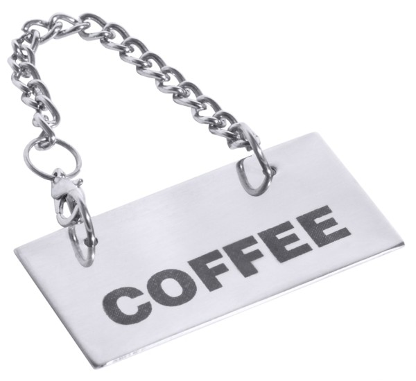 Schild fuer Kannen: COFFEE