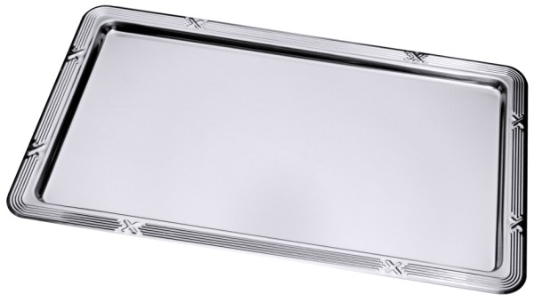 GN Tablett 1/1 mit Dekor-Rand-Laenge 53,0 cm-Breite 32,5 cm-Hoehe 1,5 cm