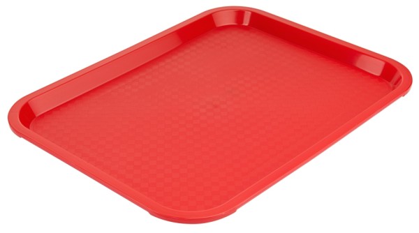 Serviertablett rechteckig-Masse 35,0 x 26,5 cm-Hoehe 2,0 cm-Farbe rot