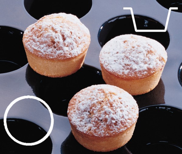 Silikonmatte-Mini Muffins-5,1 cm-Hoehe 3,0 cm-Anzahl 40 Formen