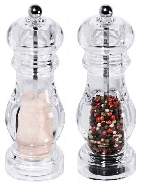 Salzmuehle-Pfeffermuehle Set 6,0 cm-Hoehe 17,5 cm-Volumen 0,08 Liter
