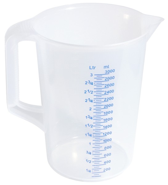 Messbecher Polypropylen-3,00 Liter-oben 17,0 cm-Hoehe 23,0 cm