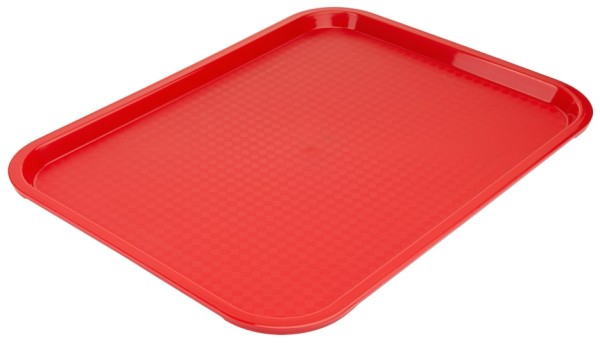Serviertablett rechteckig-Masse 40,0 x 30,0 cm-Hoehe 2,0 cm-Farbe rot