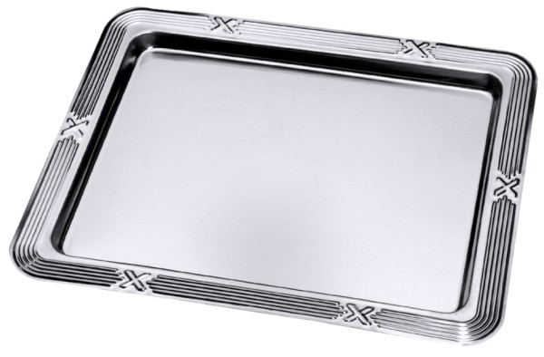 GN Tablett 1/2 mit Dekor-Rand-Laenge 32,5 cm-Breite 26,5 cm-Hoehe 1,5 cm