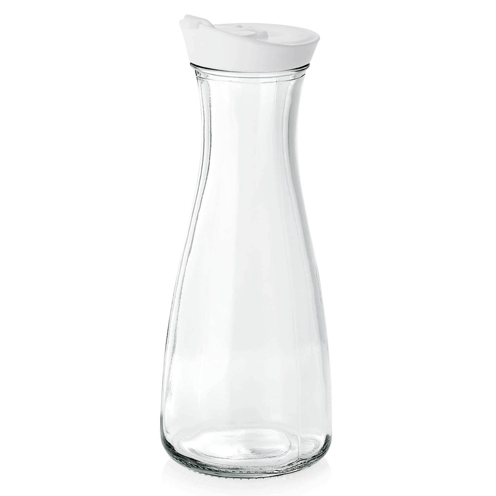 Karaffe mit Deckel, 1,00 ltr., weiß, Glas Gastro