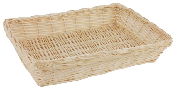 Weidenschale weisse Vollweide-Masse 37 x 27 cm-Hoehe 7,5 cm