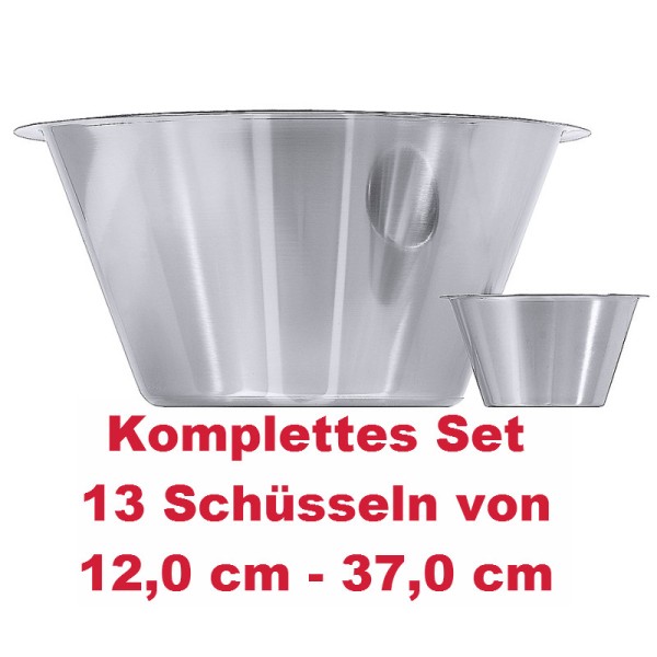 Schüssel Set tief Ø innen von 12,0 cm - 37,0 cm - 13 Stk