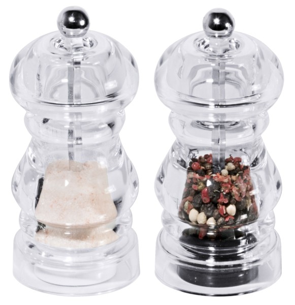 Salzmuehle-Pfeffermuehle Set 5,5 cm-Hoehe 12,0 cm-Volumen 0,05 Liter