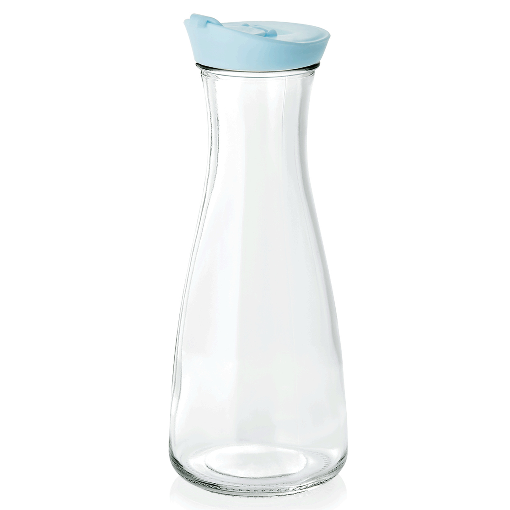 Karaffe mit Deckel, 1,00 ltr., blau, Glas Gastro