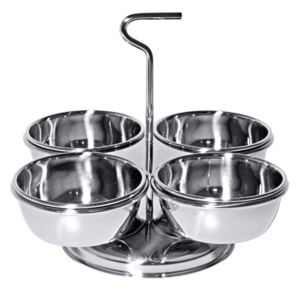 Dip-Schalenset 4 Schalen 18-10-9,5 cm-Hoehe 14 cm-Breite 22 cm-Volumen 0,2 Liter
