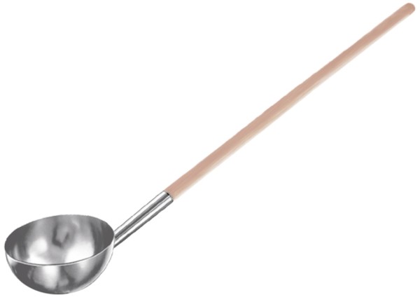 Schoepfkelle mit Holzstiel 25,0 cm-Stiellaenge 80,0 cm-Volumen 3,5 Liter