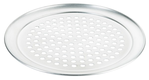 Pizzablech rund gelocht-Boden 27,5 cm-Aussen 33,5 cm