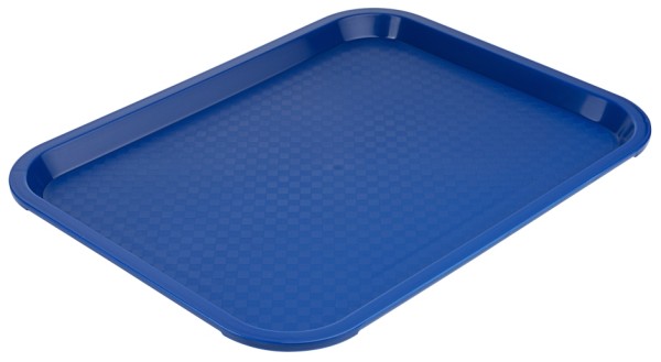 Serviertablett rechteckig-Masse 35,0 x 26,5 cm-Hoehe 2,0 cm-Farbe blau