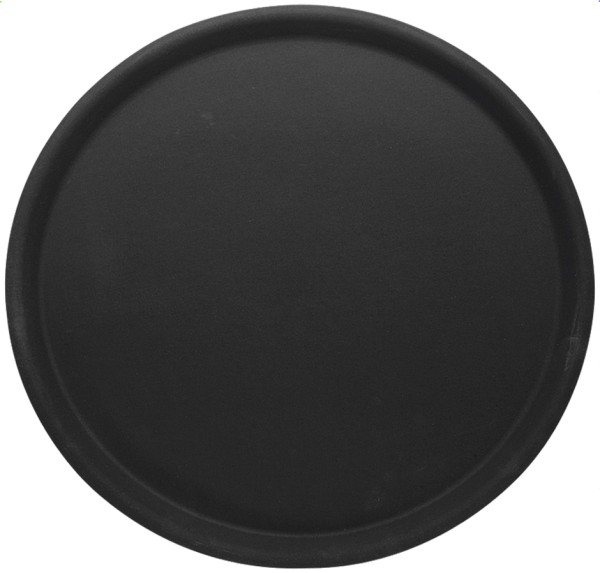 Tablett rund, rutschfest 38,0 cm-Hoehe 1,5 cm-braun